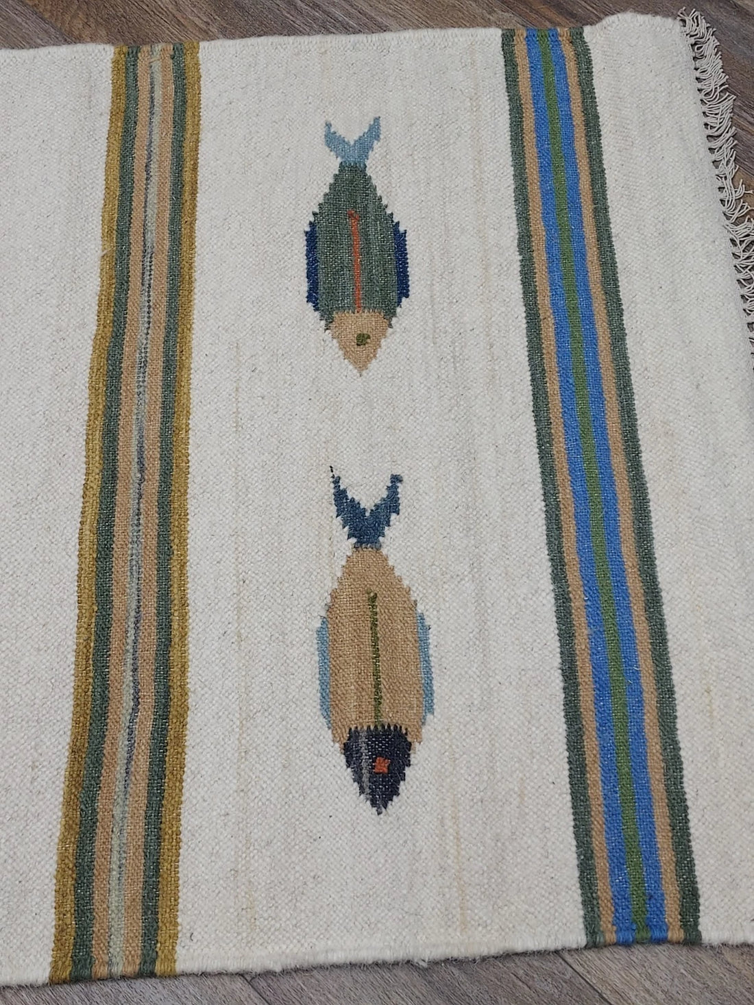 3' x 5' Ft. Fun Colorful Fish Design Turkish Oushak Kilim Hand Knotted Wool Area Rug – BR3048