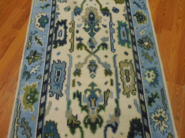 3' x 5.2' Ft. Turkish Bohemian Oushak Contemporary Hand Knotted Wool Rug - BR467