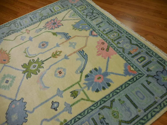 6' x 9' Ft. Turkish Bohemian Oushak Contemporary Hand Knotted Wool Rug - BR468