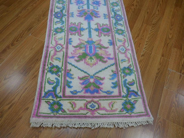 2' x 8' Ft. Contemporary Turkish Bohemian Oushak Hand Knotted Wool Runner / Rug - BR3071