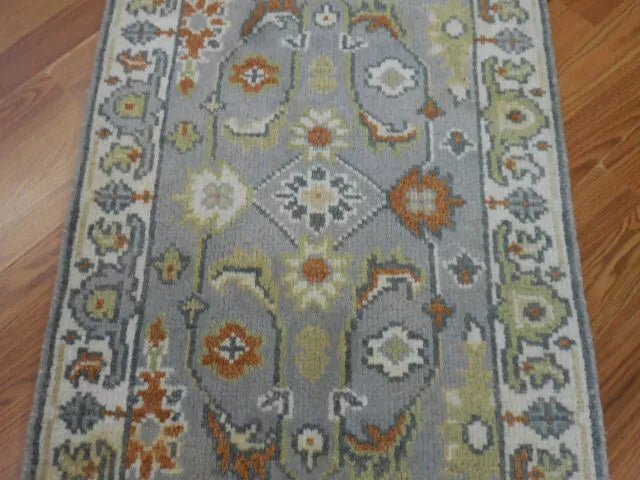 2' x 3' Ft. Turkish Bohemian Oushak Contemporary Hand Knotted Wool Rug - BR466