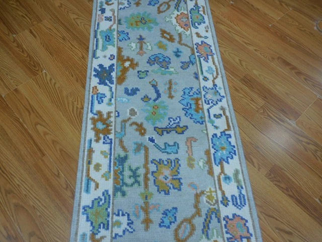 2' x 8' Ft. Contemporary Turkish Bohemian Oushak Hand Knotted Wool Runner / Rug - BR3072