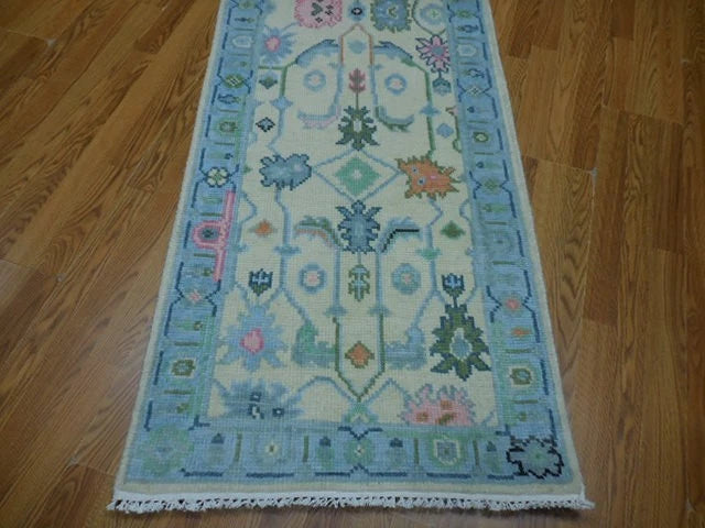 2.7’ x 8' Ft. Contemporary Turkish Oushak Bohemian Hand Knotted Wool Runner - BR2575