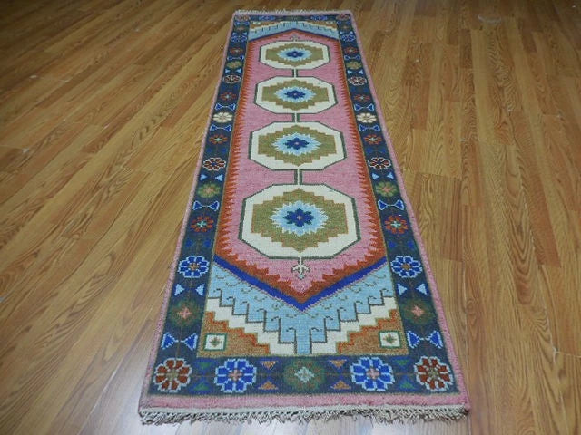 2.6' x 8' Ft. Contemporary Turkish Oushak Bohemian Hand Knotted Wool Runner – BR3031