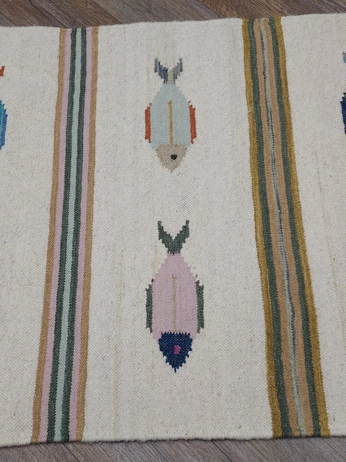3' x 5' Ft. Fun Colorful Fish Design Turkish Oushak Kilim Hand Knotted Wool Area Rug – BR3048