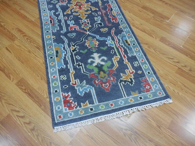 2.7' x 6' Ft. Contemporary Turkish Bohemian Oushak Hand Knotted Wool Runner / Rug - BR3062