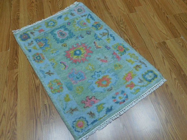 2’ x 3’ Ft. Contemporary Turkish Oushak Bohemian Hand Knotted Wool Small Area Rug - BR2670