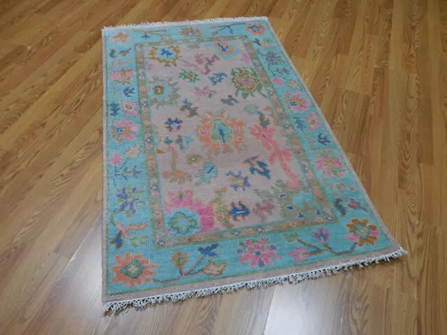 3' x 5' Ft. Turkish Bohemian Oushak Contemporary Hand Knotted Wool Rug - BR463