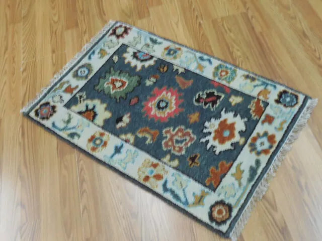 2' x 3' Ft. Turkish Bohemian Oushak Contemporary Hand Knotted Wool Rug - BR470