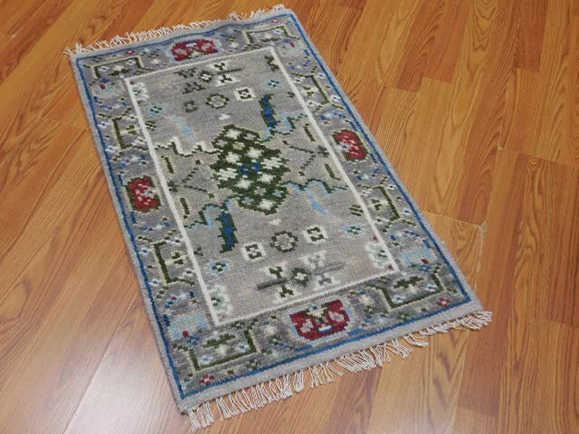2' x 3' Ft. Turkish Bohemian Oushak Contemporary Hand Knotted Wool Rug - BR464