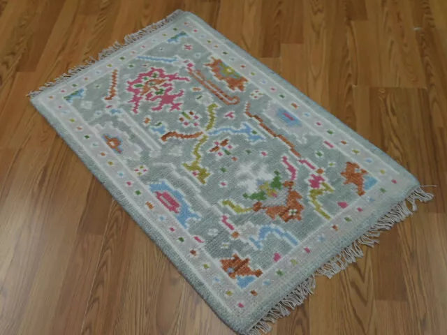 2' x 3' Ft. Turkish Bohemian Oushak Contemporary Hand Knotted Wool Rug - BR469