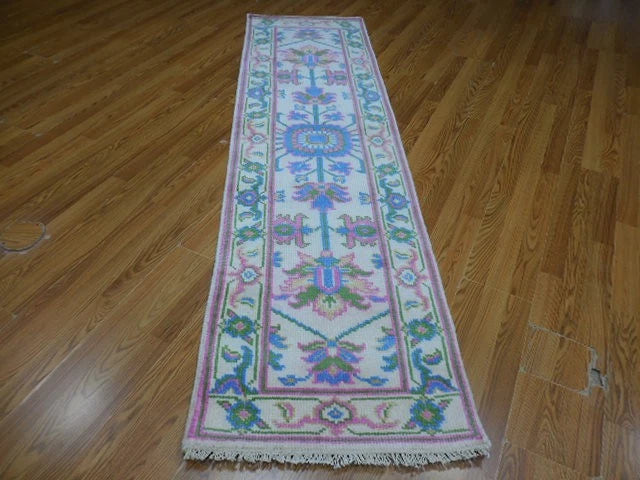 2' x 8' Ft. Contemporary Turkish Bohemian Oushak Hand Knotted Wool Runner / Rug - BR3071