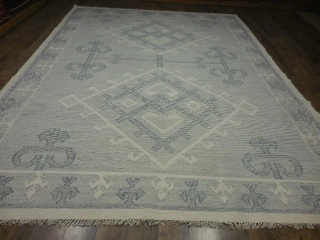 9' x 12' Turkish Oushak Bohemian Flat Weave Hand Knotted Wool Rug - BR2522