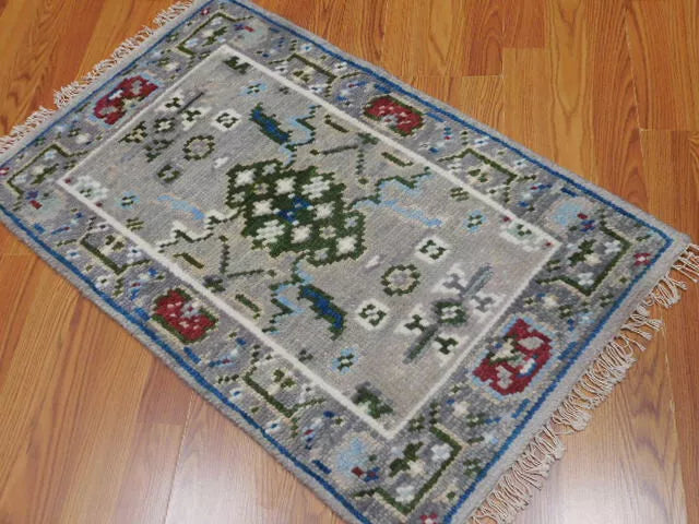 2' x 3' Ft. Turkish Bohemian Oushak Contemporary Hand Knotted Wool Rug - BR459