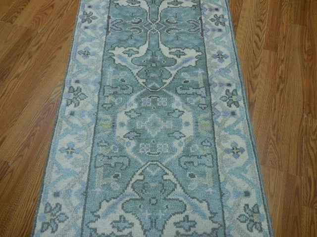 2.5’ x 10' Ft. Contemporary Turkish Oushak Bohemian Hand Knotted Wool Runner / Rug - BR3025