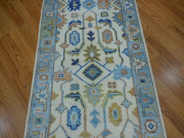 2.6' x 8' Ft. Contemporary Turkish Oushak Bohemian Geometric Hand Knotted Wool Runner – BR3052