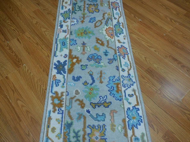 2' x 8' Ft. Contemporary Turkish Bohemian Oushak Hand Knotted Wool Runner / Rug - BR3072