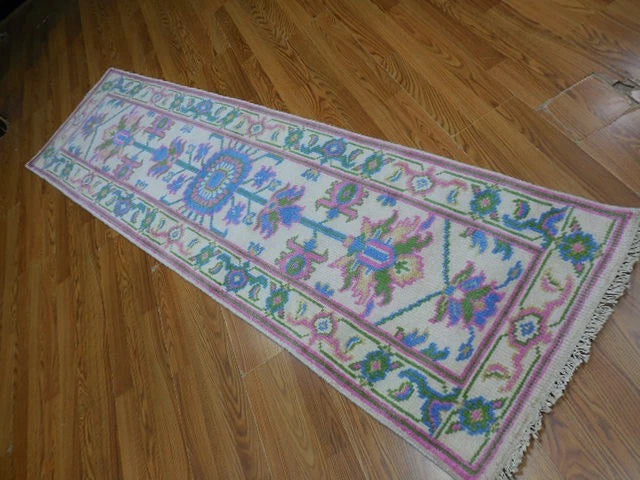 2' x 8' Ft. Contemporary Turkish Bohemian Oushak Hand Knotted Wool Runner / Rug - BR3071