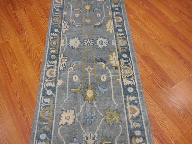 2.2’ x 8' Ft. Contemporary Turkish Oushak Bohemian Hand Knotted Wool Runner / Rug - BR3023