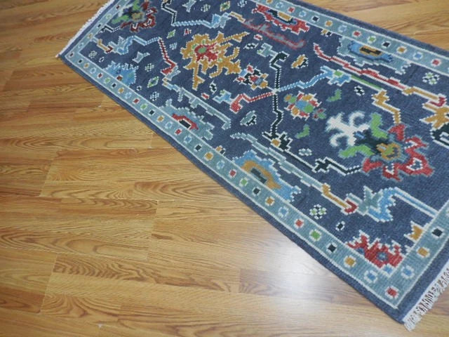 2.7' x 6' Ft. Contemporary Turkish Bohemian Oushak Hand Knotted Wool Runner / Rug - BR3062