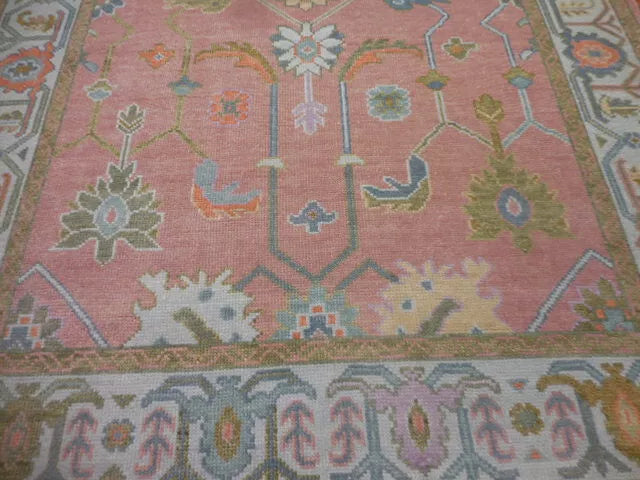 9' x 6' Turkish Bohemian Oushak / Ushak Contemporary Hand Knotted Area Rug - BR456