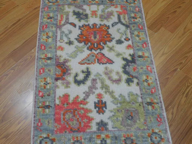 2' x 3' Ft. Turkish Bohemian Oushak Contemporary Hand Knotted Wool Rug - BR460