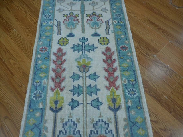 2.5' x 6' Ft. Contemporary Turkish Bohemian Oushak Hand Knotted Wool Runner / Rug - BR3070