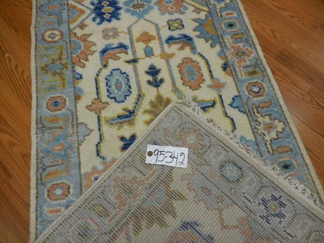2.6' x 8' Ft. Contemporary Turkish Oushak Bohemian Geometric Hand Knotted Wool Runner – BR3052