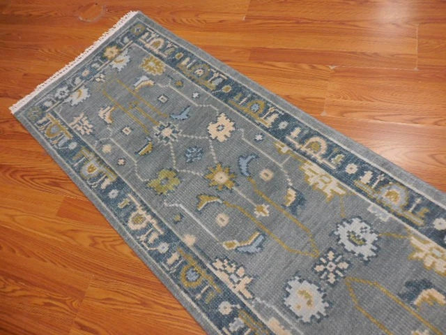 2.2’ x 8' Ft. Contemporary Turkish Oushak Bohemian Hand Knotted Wool Runner / Rug - BR3023