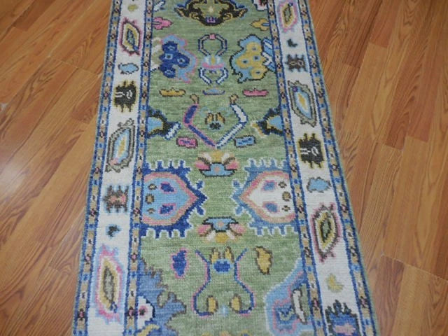 2 1/2’ x 8' Ft. Contemporary Turkish Oushak Bohemian Hand Knotted Wool Runner / Rug - BR3011