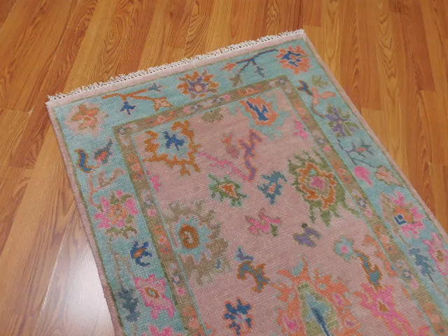 3' x 5' Ft. Turkish Bohemian Oushak Contemporary Hand Knotted Wool Rug - BR463