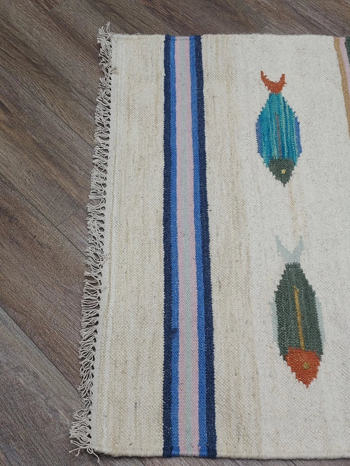 3' x 5' Ft. Fun Colorful Fish Design Turkish Oushak Kilim Hand Knotted Wool Area Rug – BR3048