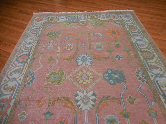 9' x 6' Turkish Bohemian Oushak / Ushak Contemporary Hand Knotted Area Rug - BR456