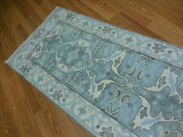 2.5’ x 10' Ft. Contemporary Turkish Oushak Bohemian Hand Knotted Wool Runner / Rug - BR3025