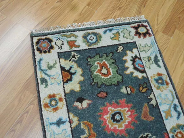 2' x 3' Ft. Turkish Bohemian Oushak Contemporary Hand Knotted Wool Rug - BR470