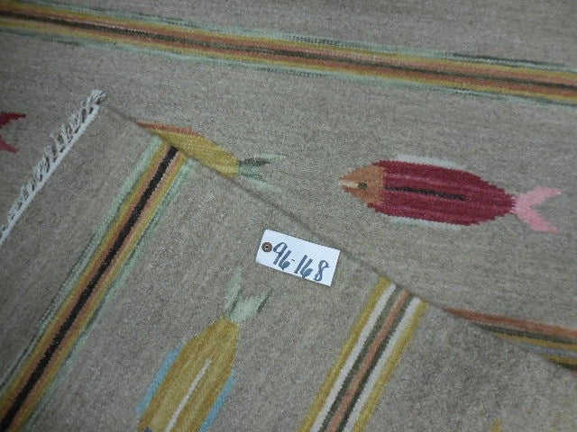 4' x 6' Ft. Fun Colorful Fish Design Turkish Oushak Hand Knotted Wool Area Rug – BR2648