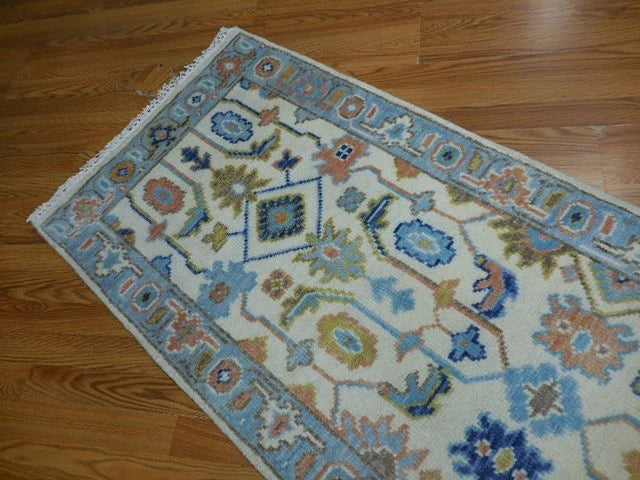 2.6' x 8' Ft. Contemporary Turkish Oushak Bohemian Geometric Hand Knotted Wool Runner – BR3052