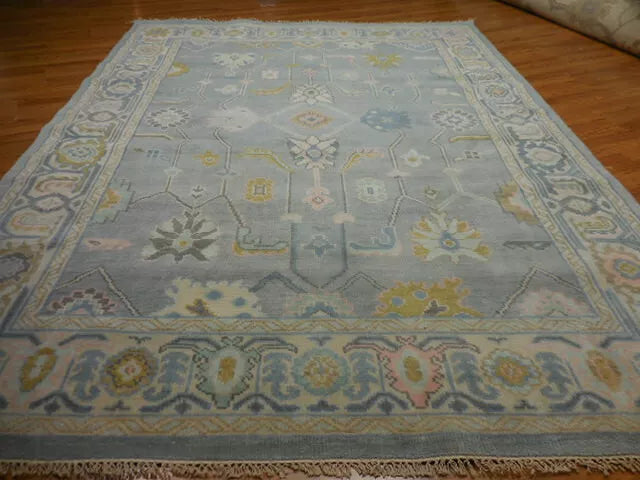 10' x 8' Turkish Bohemian Oushak / Ushak Contemporary Hand Knotted Area Rug - BR458
