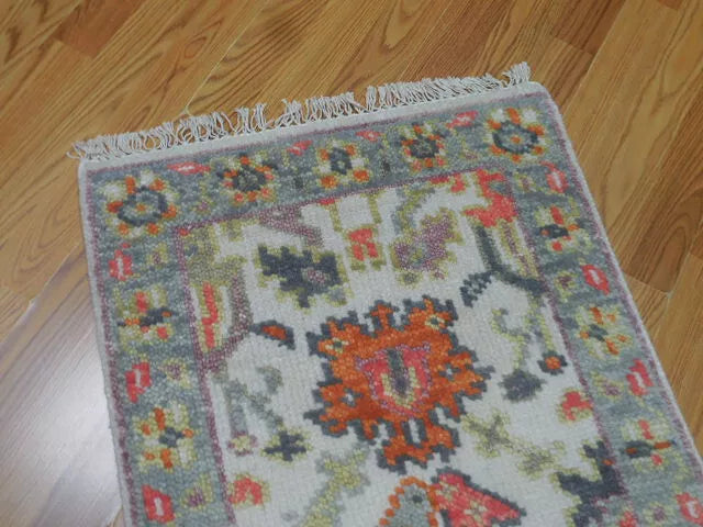 2' x 3' Ft. Turkish Bohemian Oushak Contemporary Hand Knotted Wool Rug - BR460