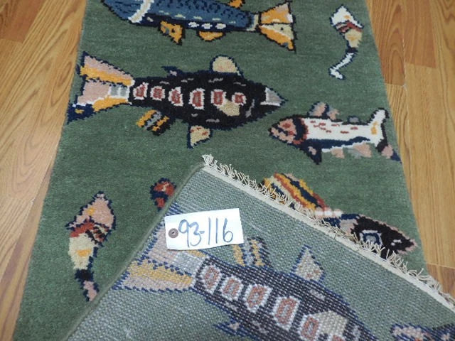2’ x 6' Ft. Fun Colorful Fish / Sea Design Turkish Oushak Hand Knotted Wool Runner / Rug - BR2677