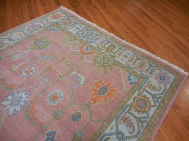 9' x 6' Turkish Bohemian Oushak / Ushak Contemporary Hand Knotted Area Rug - BR456