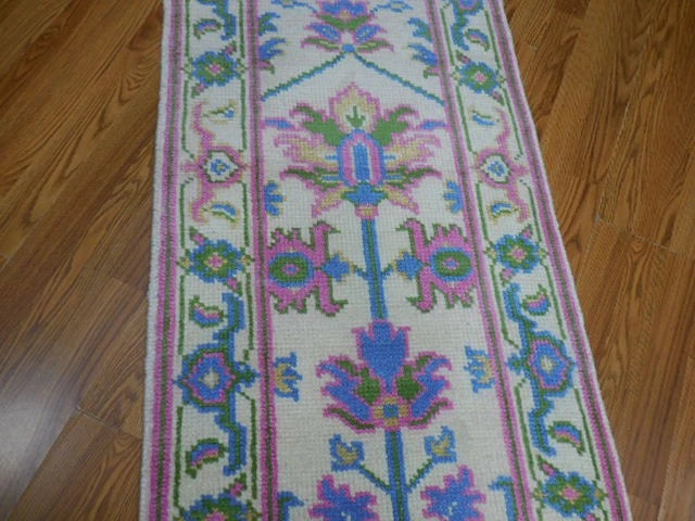 2' x 8' Ft. Contemporary Turkish Bohemian Oushak Hand Knotted Wool Runner / Rug - BR3071