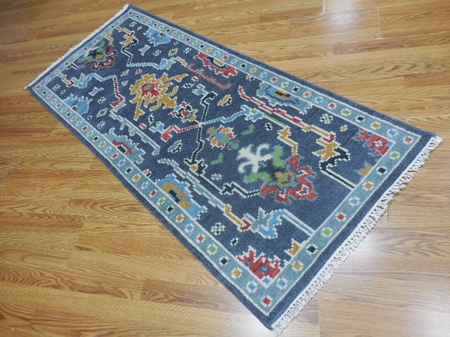 2.7' x 6' Ft. Contemporary Turkish Bohemian Oushak Hand Knotted Wool Runner / Rug - BR3062