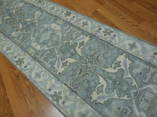 2.5’ x 10' Ft. Contemporary Turkish Oushak Bohemian Hand Knotted Wool Runner / Rug - BR3025