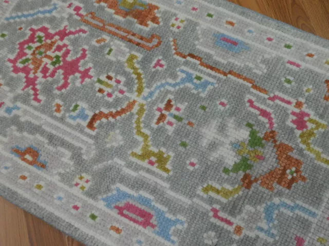 2' x 3' Ft. Turkish Bohemian Oushak Contemporary Hand Knotted Wool Rug - BR469