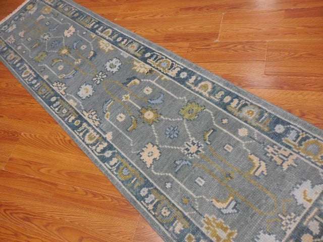 2.2’ x 8' Ft. Contemporary Turkish Oushak Bohemian Hand Knotted Wool Runner / Rug - BR3023