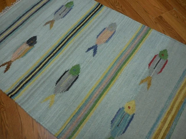 3' x 5' Ft. Fun Colorful Fish Design Turkish Oushak Hand Knotted Wool Area Rug – BR3021