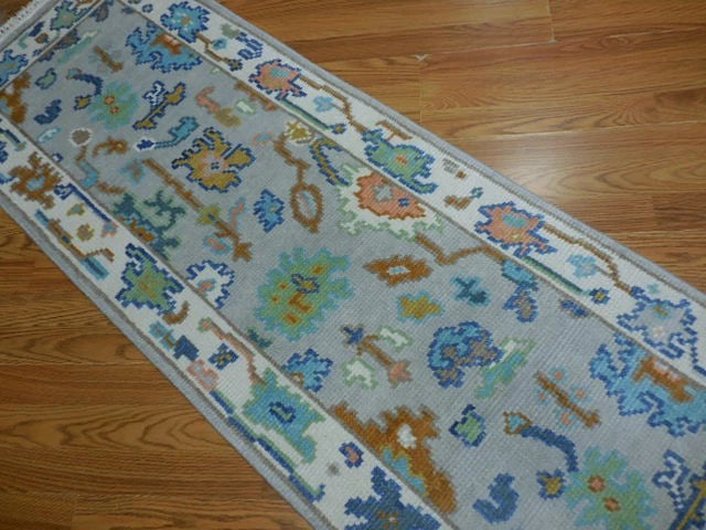 2' x 8' Ft. Contemporary Turkish Bohemian Oushak Hand Knotted Wool Runner / Rug - BR3072