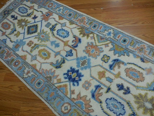 2.6' x 8' Ft. Contemporary Turkish Oushak Bohemian Geometric Hand Knotted Wool Runner – BR3052