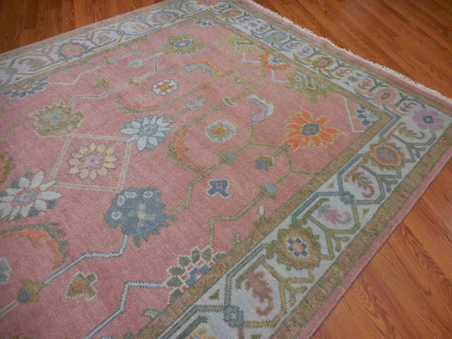 9' x 6' Turkish Bohemian Oushak / Ushak Contemporary Hand Knotted Area Rug - BR456